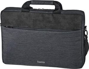 Graue Laptoptasche mit Reißverschluss und Tragegriff.