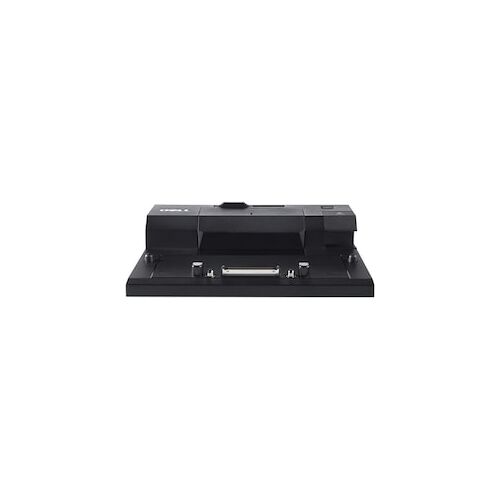 Schwarze Dockingstation mit mehreren Anschlüssen in minimalistischem Design. Schwarze Dockingstation mit mehreren Anschlüssen in minimalistischem Design.