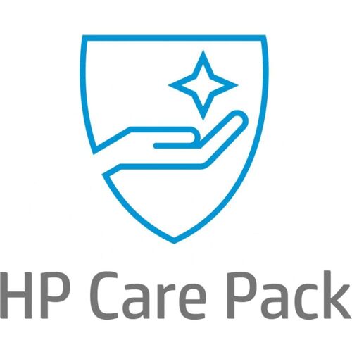 Blaues HP Care Pack Logo mit Hand und Stern auf einem Schild. Blaues HP Care Pack Logo mit Hand und Stern auf einem Schild.