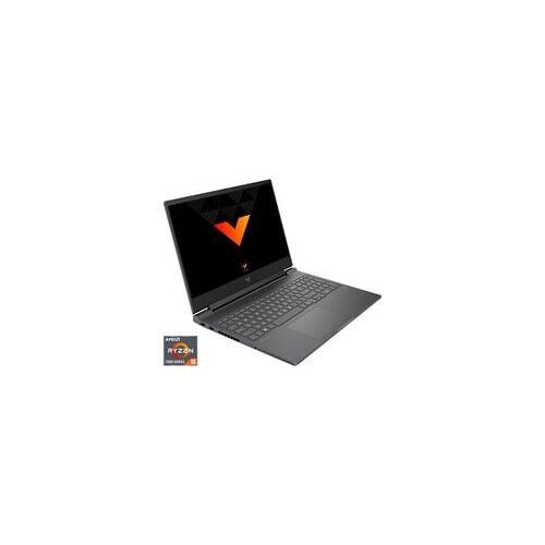 Schwarzer Laptop mit geöffnetem Bildschirm und sichtbarer Tastatur.