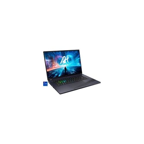 Ein geöffneter Laptop mit grafischer Anzeige auf dem Bildschirm