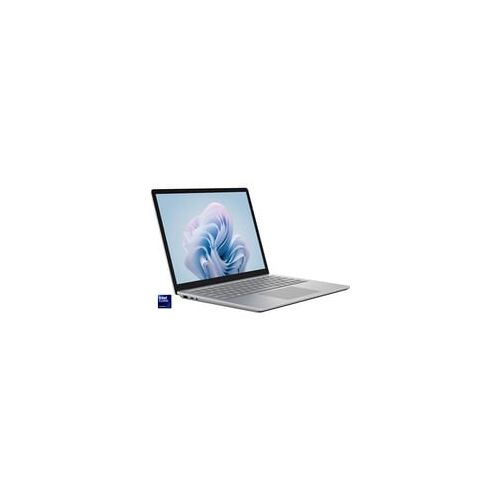 Seitliche Ansicht eines geöffneten Laptops mit einem abstrakten Hintergrund auf dem Bildschirm. Seitliche Ansicht eines geöffneten Laptops mit einem abstrakten Hintergrund auf dem Bildschirm.