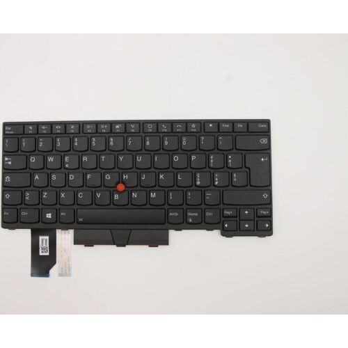 Eine schwarze Laptop-Tastatur mit Trackpoint auf weißem Hintergrund. Eine schwarze Laptop-Tastatur mit Trackpoint auf weißem Hintergrund.