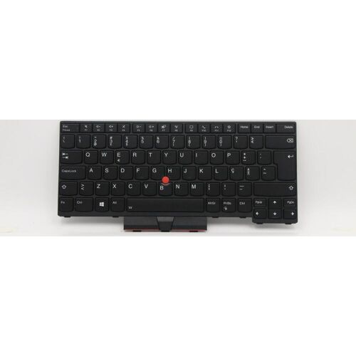 Schwarze Laptop-Tastatur mit TrackPoint und Hintergrundbeleuchtung.
