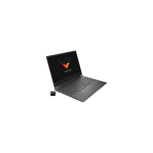 Schwarzer Laptop mit geöffnetem Bildschirm und sichtbarer Tastatur.
