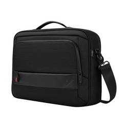 Schwarze Laptoptasche mit Reißverschluss und abnehmbarem Schultergurt.