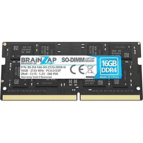 Eine DDR4 SO-DIMM RAM-Karte für Laptops mit 16GB Kapazität auf weißem Hintergrund. Eine DDR4 SO-DIMM RAM-Karte für Laptops mit 16GB Kapazität auf weißem Hintergrund.