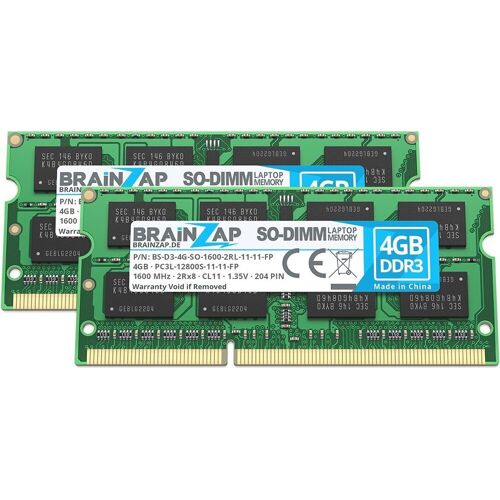 Zwei 4GB DDR3 SO-DIMM RAM-Module für Laptops.