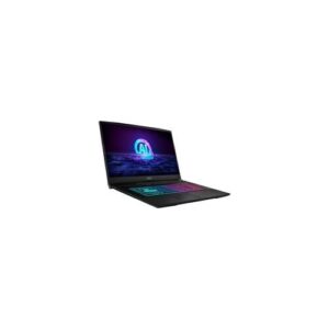 Laptop mit beleuchteter RGB-Tastatur und leuchtendem Bildschirm auf weißem Hintergrund.