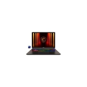 Ein Gaming-Laptop mit beleuchteter Tastatur und leuchtendem Bildschirm.