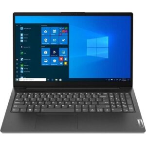 Laptop mit geöffnetem Windows-Startbildschirm und sichtbarer Tastatur.