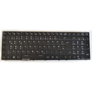 Deutsche Notebook-Tastatur mit QWERTZ-Layout, schwarzes Design ohne Hintergrund.
