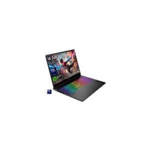 Gaming-Laptop mit bunter Tastaturbeleuchtung und 240Hz OLED-Display.