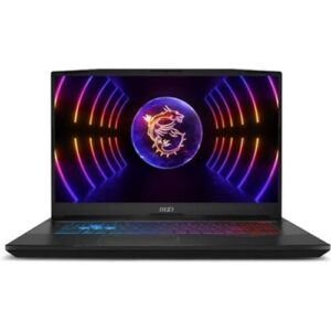 Gaming-Laptop mit leuchtendem Bildschirm und farbiger RGB-Tastatur.