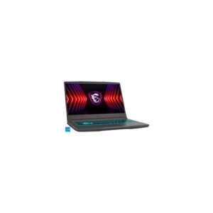 Gaming-Laptop mit leuchtender Tastatur und bildschirmfüllendem Muster.