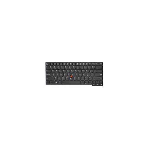 Schwarze Laptop-Tastatur mit TrackPoint in der Mitte. Schwarze Laptop-Tastatur mit TrackPoint in der Mitte.